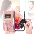 Cu clapetă pentru Oppo Reno 11F 5G, Butterfly, roz rose gold