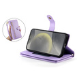 Cu clapetă pentru Samsung Galaxy S25+ Plus, Wallet Zipper Pocket, violet