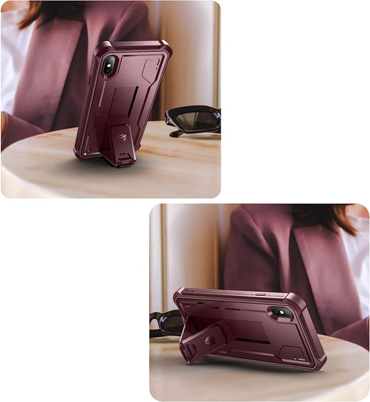 Husă blindată pentru iPhone XS Max, Dexnor Full Body, roșu