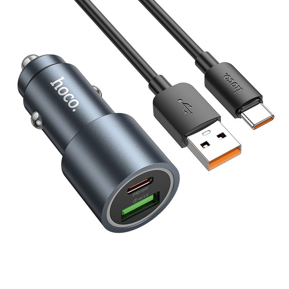 Încărcător auto Hoco Z60 USB-A + USB-C 48 W cu cablu