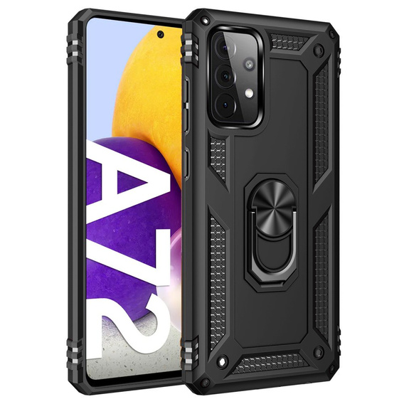 Husă blindată pentru Samsung Galaxy A72 5G, Nox Case Ring, albastru