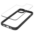 Carcasa Spigen pentru iPhone 15, Ultra Hybrid, negru + sticlă temperată 9H