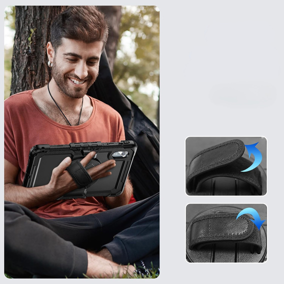 Husa blindată pentru Lenovo Tab M11, carcasă de protecție 360 cu slot pentru stylus, negru