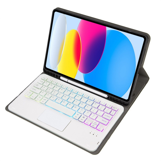 Husă cu tastatură bluetooth touchpad iluminată pentru iPad 10.9" 2022 (10 gen.), roz