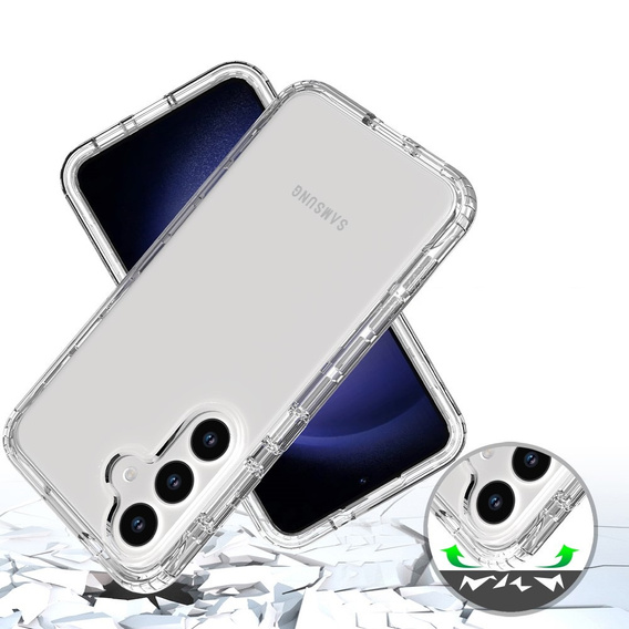 Carcasă pentru Samsung Galaxy S24, Shockproof, cu folie, transparentă