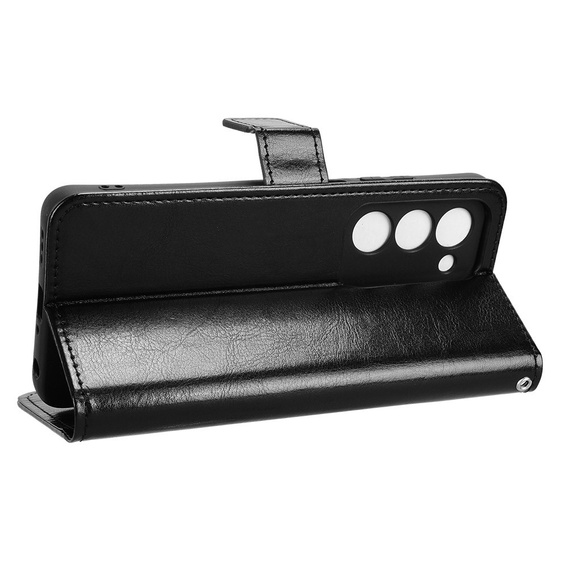 Cu clapetă pentru Oppo A5 5G / A5m, Crazy Horse Wallet, negru