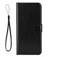 Cu clapetă pentru Motorola Moto G85, Crazy Horse Wallet, negru