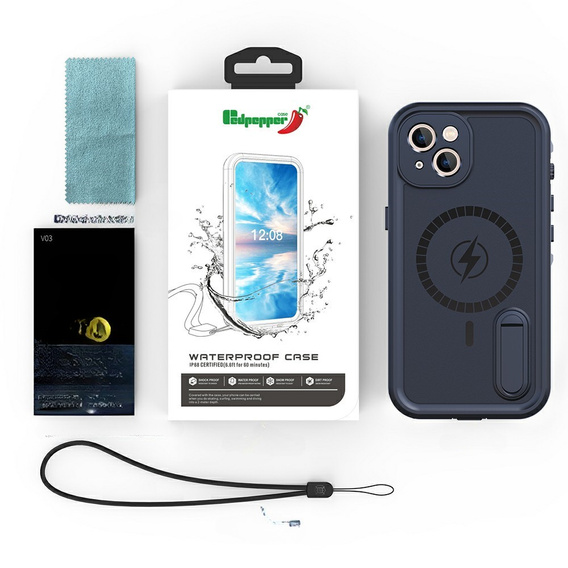 Husă impermeabilă pentru iPhone 13, Redpepper, pentru MagSafe, negru