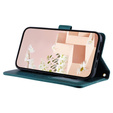 Husă cu clapetă pentru Samsung Galaxy A55 5G, Rhombus Crossbody Leather, verde închis