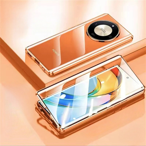 Husa pentru Honor Magic 7 Lite, Magnetic Dual Glass, portocaliu