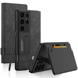 Husă cu clapetă pentru Samsung Galaxy S25 Ultra, GKK Card Slot Wallet, negru