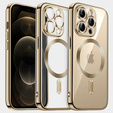 Husă pentru iPhone 12 Pro Max, Electro MagSafe, de aur + Sticlă pentru ecran