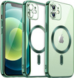 Husă pentru iPhone 12, Electro MagSafe, verde + Sticlă pentru ecran