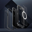 Husă pentru iPhone 16E, Shockproof, cu sticlă, pentru MagSafe, negru