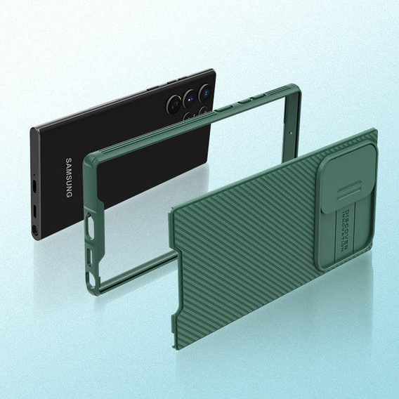 Carcasă blindată Nillkin pentru Samsung Galaxy S23 Ultra, CamShield Pro, verde