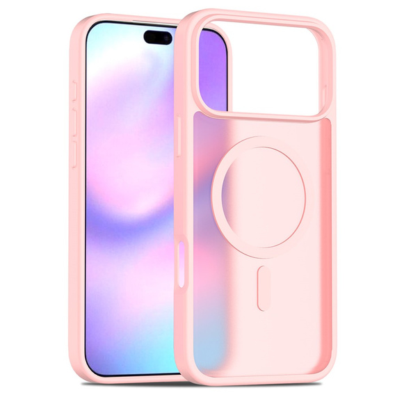 Husă Matt pentru iPhone 17 Pro Max, pentru MagSafe, roz translucid