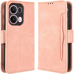 Cu clapetă pentru Oppo Reno 13 Pro, Card Slot, roz