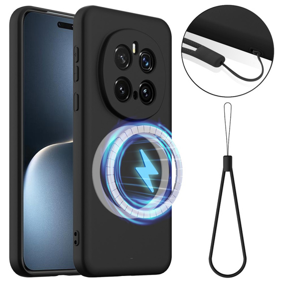Huse pentru Honor Magic7 Pro 5G, Silicone MagSafe, negru