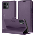 Husă pentru Oppo Reno 13 Pro, ERBORD Glossy Litchi, portofel cu clapetă, violet