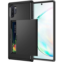 Huse pentru Samsung Galaxy Note 10+ Plus, Sliding Card Holder, negru