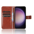 Cu clapetă pentru Samsung Galaxy S23 FE, Crazy Horse Wallet, maro