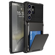 Husa pentru Samsung Galaxy S25 Ultra, Card Holder Kickstand, negru