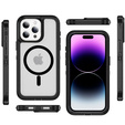 Carcasă cu ramă pentru iPhone 14 Pro Max, pentru MagSafe, transparent / negru
