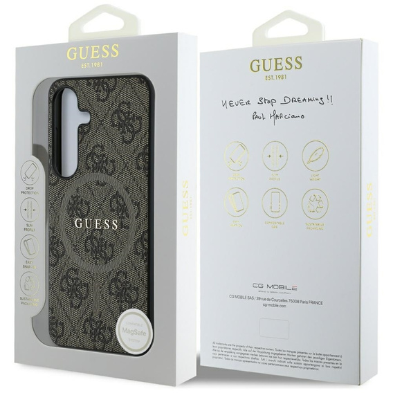 GUESS Huse pentru Samsung Galaxy S25, 4G Ring Classic Logo, maro