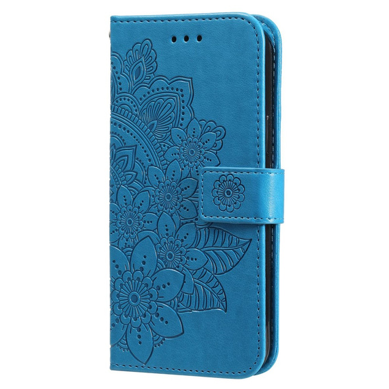 Cu clapetă pentru Samsung Galaxy A14 4G/5G, Mandala Flower, albastru