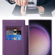Cu clapetă pentru Samsung Galaxy S24 Ultra, RFID Wallet MagSafe CamShield, violet