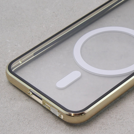 Carcasa Magnetic Dual Glass MagSafe pentru Samsung Galaxy S23, de aur