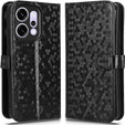Husă cu clapetă pentru Oppo Reno 14, Wallet Rhombus, negru