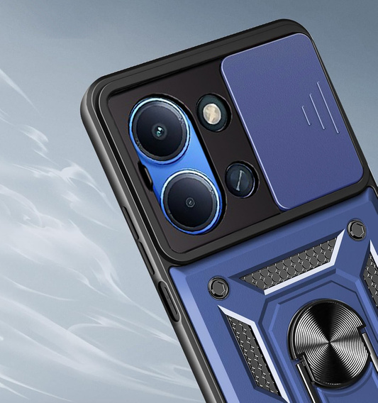 Carcasă blindată pentru Xiaomi Redmi 15C 4G/LTE, CamShield Slide, albastru