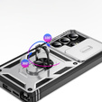 Husă pentru Samsung Galaxy S25 Ultra, KickStand Camera Lens, alb