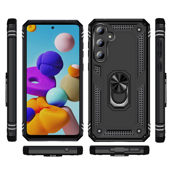 Husă blindată pentru Samsung Galaxy A55 5G, Nox Case Ring, negru