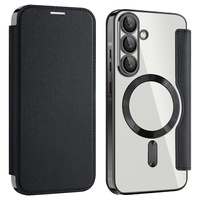 Cu clapetă pentru Samsung Galaxy A26, RFID Wallet MagSafe CamShield, negru