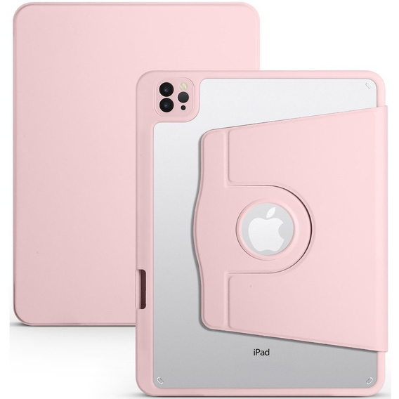 Husă pentru iPad Pro 11" 2022/2021/2020 (4/3/2 gen.), cu spațiu pentru stylus, rotativ la 360 °, roz