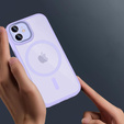 Husă pentru iPhone 11, pentru MagSafe, ERBORD Matt Case, violet + sticlă pentru ecran