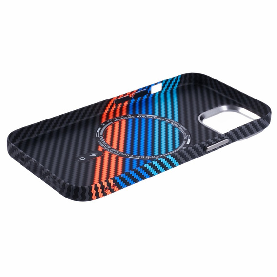 Carcasa pentru iPhone 14, Carbon Fiber MagSafe, albastru închis