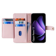Cu clapetă pentru Oppo Reno 13, Wallet Zipper Pocket, roz