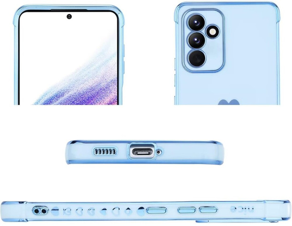 Husă pentru Samsung Galaxy S23 FE, Electro heart, albastru + Sticlă ceramică Full Glue