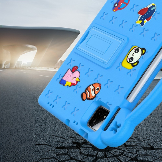 Husă pentru copii pentru Xiaomi Pad 7 / Xiaomi Pad 7 Pro, Cute Patterns, cu suport, albastru