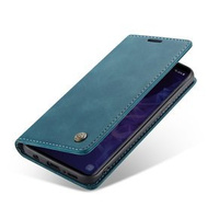 Husa CASEME pentru Samsung Galaxy S9, Leather Wallet Case, albastru