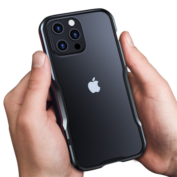 Husa LUPHIE pentru iPhone 13 Pro Max, Armor Bumper, negru / roșu
