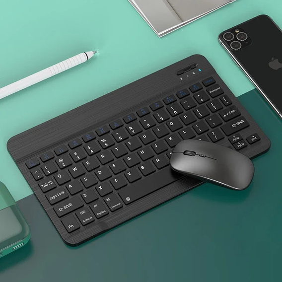 Set tastatură wireless și mouse Bluetooth pentru Android/Windows, negru