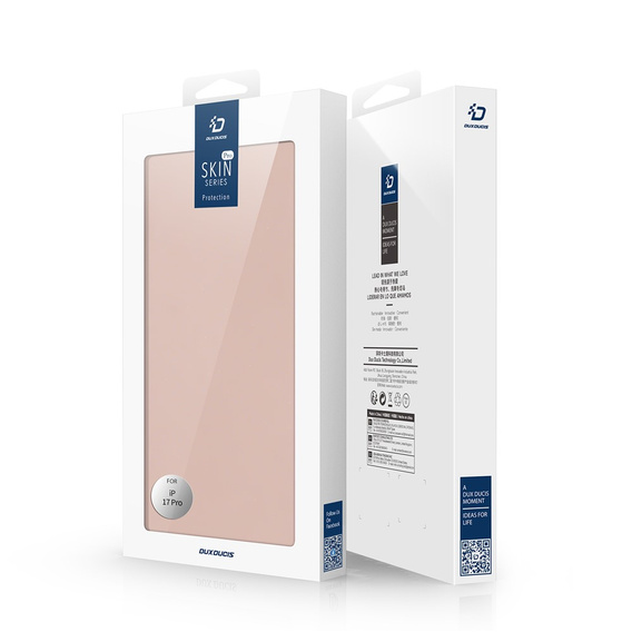 Husă Dux Ducis pentru iPhone 17 Pro, Skin Pro, cu clapetă, cu slot pentru carduri, roz