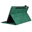 Husă pentru Samsung Galaxy Tab S10 FE+ Plus, Classic, cu spațiu pentru stylus, verde
