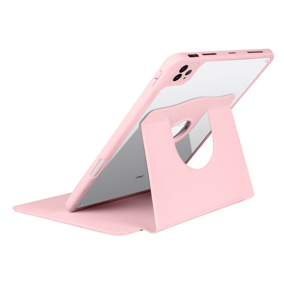 Husă pentru iPad Pro 11" 2022/2021/2020 (4/3/2 gen.), cu spațiu pentru stylus, rotativ la 360 °, roz