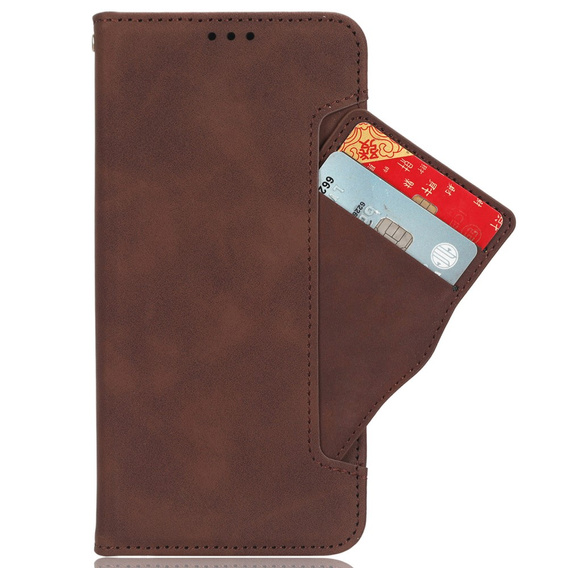 Cu clapetă pentru OnePlus 12 5G, Card Slot, maro