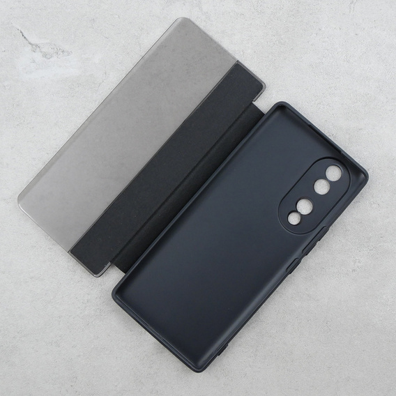 Husă cu clapetă pentru Honor 70 5G, Side View, negru